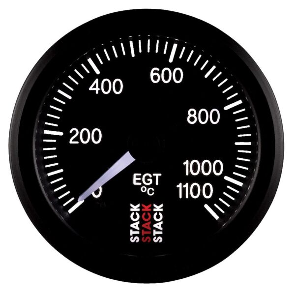 EXHAUST GAS TEMP, PRO STEPPER MOTOR, 52MM, BLK, 0-1100 Celsius