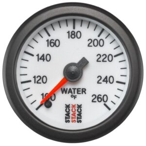 WATER TEMP, PRO STEPPER MOTOR, 52MM, WHT, 100-260 Farinihieht, 1/8 in. NPTF MALE