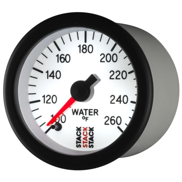 WATER TEMP, PRO STEPPER MOTOR, 52MM, WHT, 100-260 Farinihieht, 1/8 in. NPTF MALE