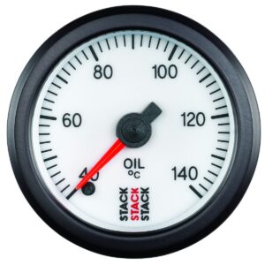 OIL TEMP, PRO STEPPER MOTOR, 52MM, WHT, 40-140 Celsius, 1/8 in. NPTF MALE