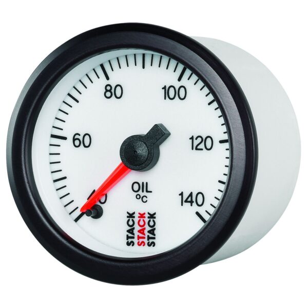 OIL TEMP, PRO STEPPER MOTOR, 52MM, WHT, 40-140 Celsius, 1/8 in. NPTF MALE
