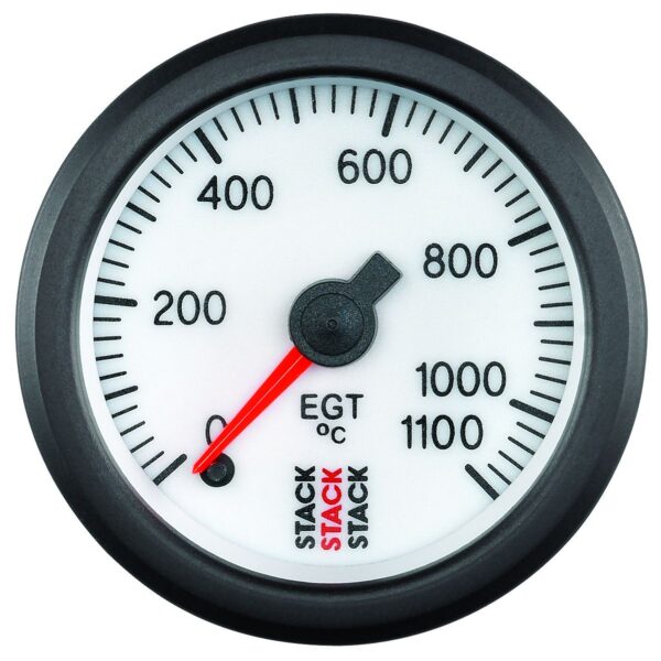 EXHAUST GAS TEMP, PRO STEPPER MOTOR, 52MM, WHT, 0-1100 Celsius