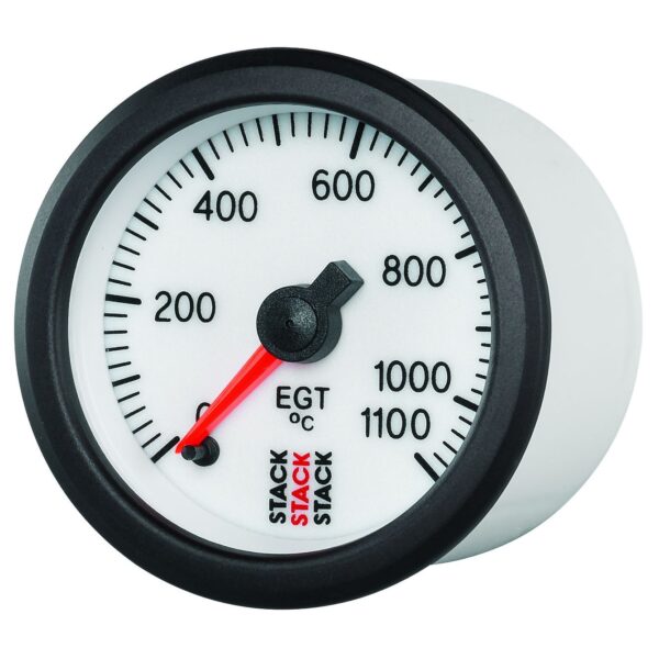 EXHAUST GAS TEMP, PRO STEPPER MOTOR, 52MM, WHT, 0-1100 Celsius