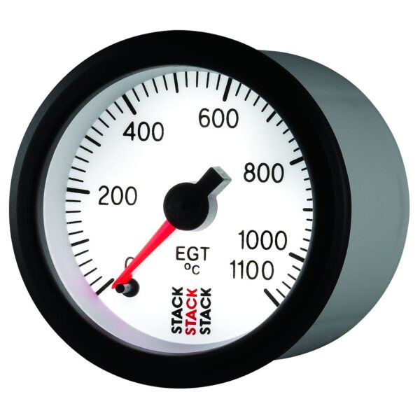 EXHAUST GAS TEMP, PRO STEPPER MOTOR, 52MM, WHT, 0-1100 Celsius