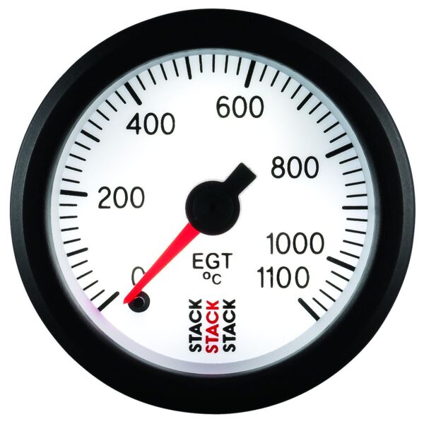 EXHAUST GAS TEMP, PRO STEPPER MOTOR, 52MM, WHT, 0-1100 Celsius