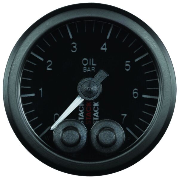 OIL PRESS, PRO-CONTROL, 52MM, BLK, 0-7 BAR, M10 MALE