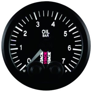 OIL PRESS, PRO-CONTROL, 52MM, BLK, 0-7 BAR, M10 MALE