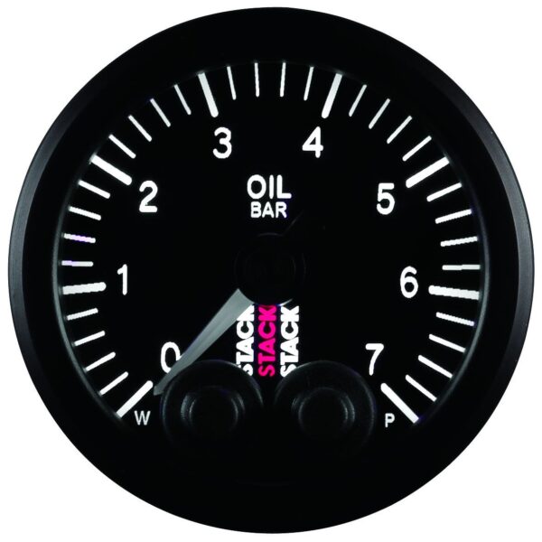 OIL PRESS, PRO-CONTROL, 52MM, BLK, 0-7 BAR, M10 MALE