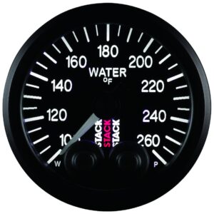 WATER TEMP, PRO-CONTROL, 52MM, BLK, 100-260 Farinihieht, 1/8 in. NPTF MALE