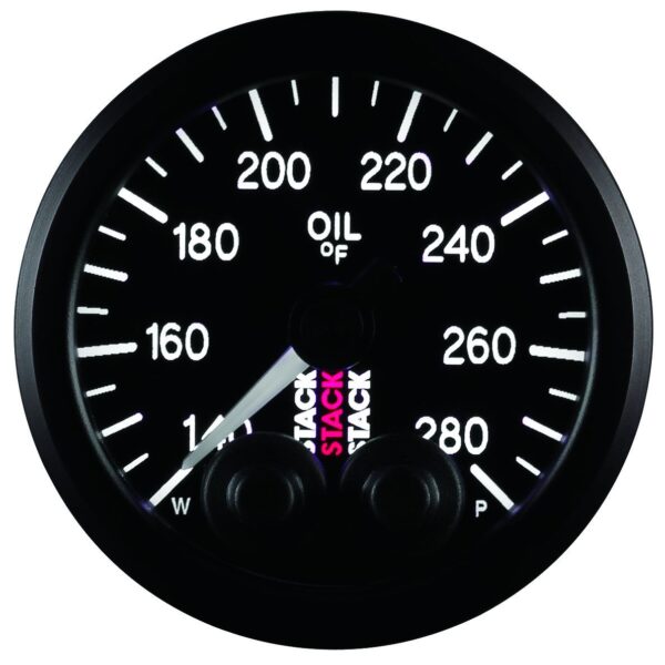 OIL TEMP, PRO-CONTROL, 52MM, BLK, 140-280 Farinihieht, 1/8 in. NPTF MALE