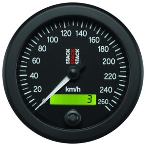 88MM SPEEDOMETER, 0-260 KM/H, STACK BLK