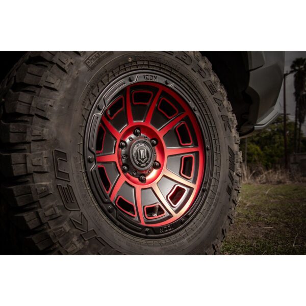 ICON ALLOYS VICTORY SAT BLK RED - 17 X 8.5 / 5X5 / -6MM / 4.5" BS