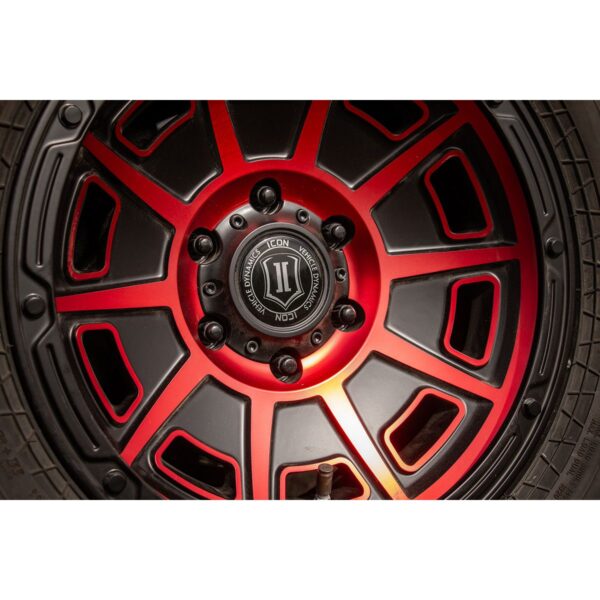 ICON ALLOYS VICTORY SAT BLK RED - 17 X 8.5 / 5X5 / -6MM / 4.5" BS