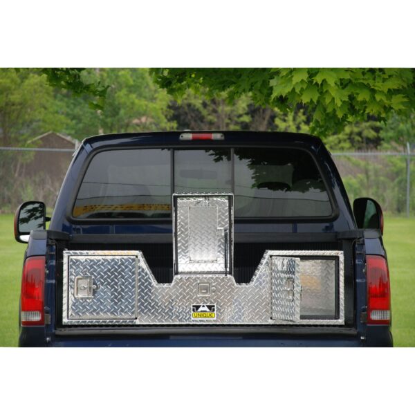 GXTX - TB203-57RD-BT - 57inch V-Shape 5th Wheel RV Box, 1 Lid, 2 Rear Facing Doors - Black Texture Coated
