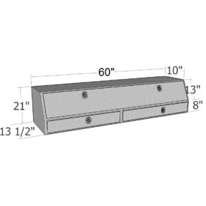 GXTX - TBS200-60-BD-BT - 60inch Contr. TopSider w/ Drawers & Doors Comm. Class -Black Texture Coat
