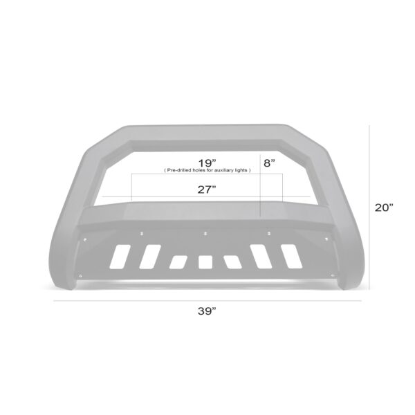 Armordillo 2009-2018 Dodge Ram 1500 (Excl. Ram Rebel) AR Series Matte Black Bull Guard - W/Skid Plate