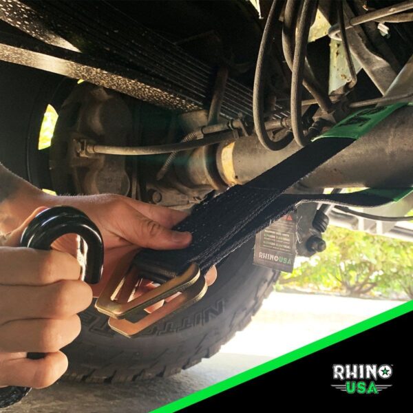 RHINO USA AXLE TIE DOWN STRAPS (4-PACK) 2" X 38" - GREEN