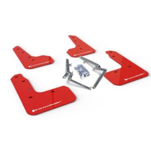 Rally Armor MF51-UR-RD/WH - 2017-2021 Honda Civic Hatchback - Red Mud Flap/White Logo