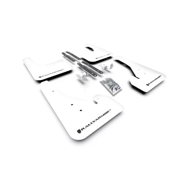 Rally Armor MF67-UR-WH/BLK 2018-2025 Toyota Corolla Hatchback White Mud Flap/Black Logo