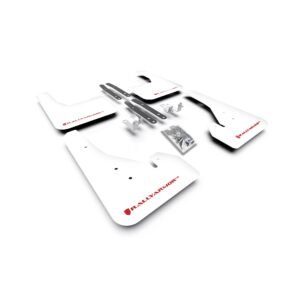 Rally Armor MF67-UR-WH/RD 2018-2025 Toyota Corolla Hatchback White Mud Flap/Red Logo