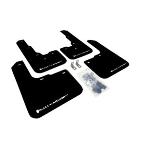 Rally Armor MF39-UR-BLK/WH - 2013-2018 Dodge Dart SE, SXT, Aero, Limited, GT - Black Mud Flap/White Logo