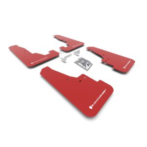 Rally Armor MF55-UR-RD/WH - 2016-25 Dodge Durango GT/RT/SRT/SXT - Red Mud Flap/White Logo