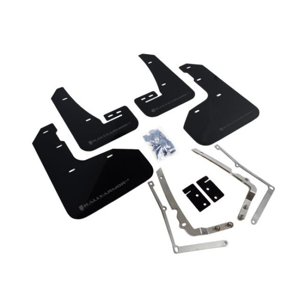 Rally Armor MF40-UR-BLK/GRY - 2015-2019 Volkswagen Golf R - Black Mud Flap/Grey Logo