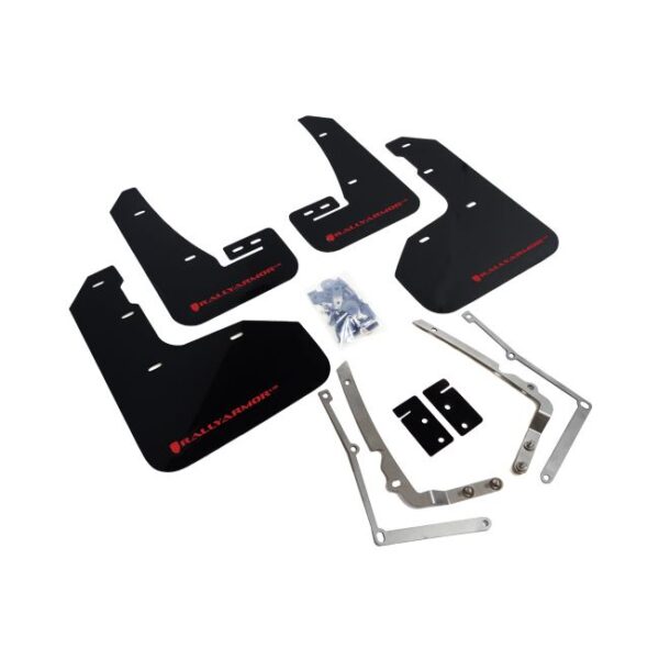 Rally Armor MF40-UR-BLK/RD - 2015-2019 Volkswagen Golf R - Black Mud Flap/Red Logo