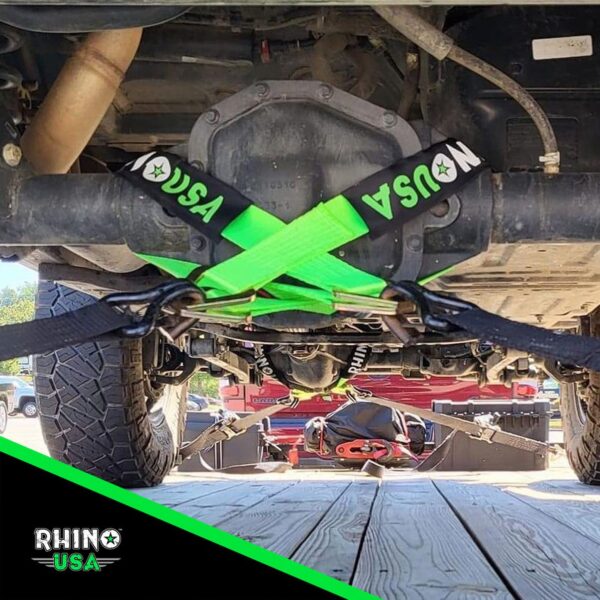 RHINO USA AXLE TIE DOWN STRAPS (4-PACK) 2" X 38" - GREEN