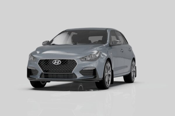Rally Armor MF59-UR-BLK/GRY - 2019-21 Hyundai Elantra Elantra GT N-line, i30 N - Black Mud Flap/Grey Logo