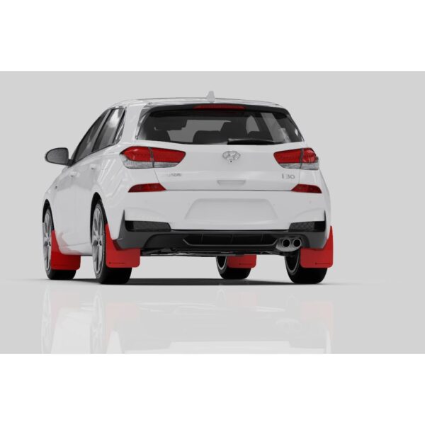 Rally Armor MF59-UR-BLK/PBL - 2019-21 Hyundai Elantra Elantra GT N-line, i30 N - Black Mud Flap/Performance Blue Logo