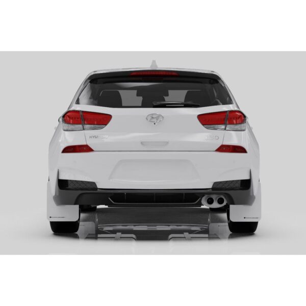 Rally Armor MF59-UR-BLK/GRY - 2019-21 Hyundai Elantra Elantra GT N-line, i30 N - Black Mud Flap/Grey Logo