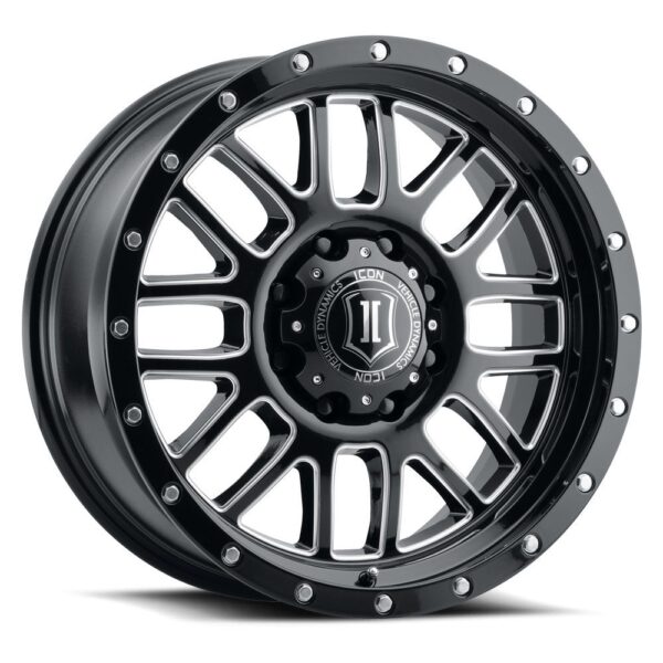 ICON ALLOYS ALPHA GLS BLK MILL WIN - 20 x 9 / 8 x 180 / 12MM / 5.5" BS