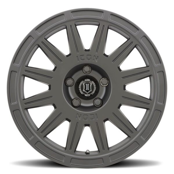 ICON ALLOYS RICOCHET SAT BLACK - 17 X 8 / 5 X 4.5 / 38 MM / 6" BS