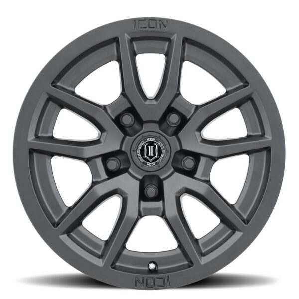 ICON ALLOYS VECTOR 5 SAT BLK -17 x 8.5 / 5 x 5" / -6MM / 4.5" BS