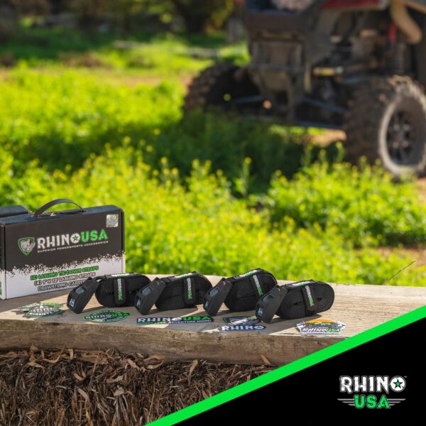 RHINO USA LASHING STRAPS 1IN X 12FT - SET OF 4 (BLACK)