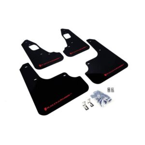 Rally Armor MF10-UR-BLK/RD - 2008-2017 Mitsubishi Lancer GSR/MR/SE/SAM - Black Mud Flap/Red Logo
