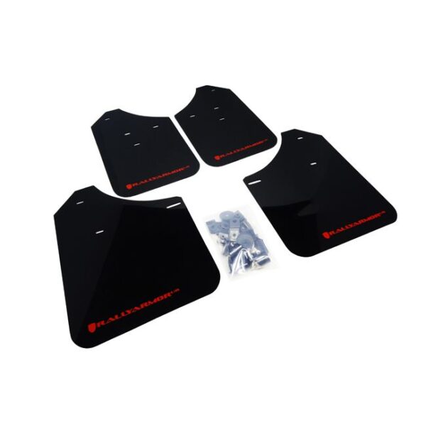 Rally Armor MF1-UR-BLK/RD - 2002-2007 Subaru Impreza WRX/STI / 2002-2007 Subaru Impreza RS/2.5i - Black Mud Flap/Red Logo