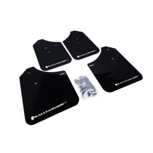 Rally Armor MF1-UR-BLK/WH - 2002-2007 Subaru Impreza WRX/STI / 2002-2007 Subaru Impreza RS/2.5i - Black Mud Flap/White Logo