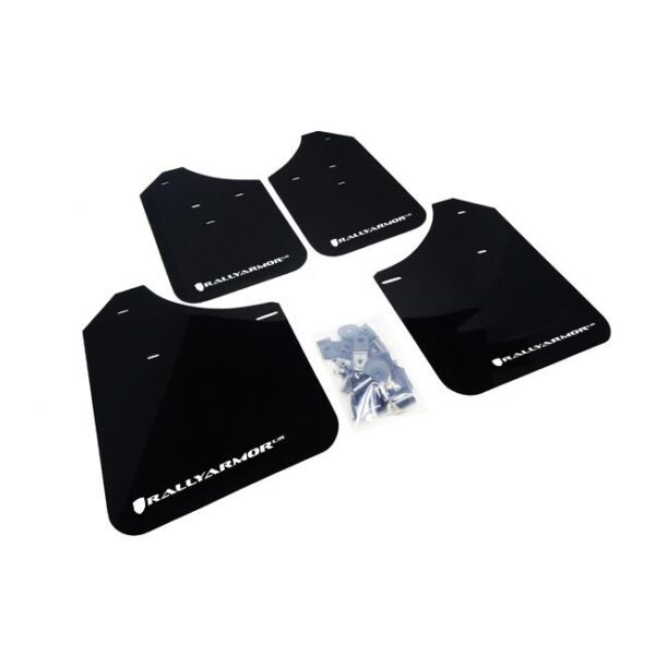 Rally Armor MF1-UR-BLK/WH - 2002-2007 Subaru Impreza WRX/STI / 2002-2007 Subaru Impreza RS/2.5i - Black Mud Flap/White Logo