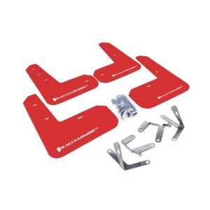Rally Armor MF23-UR-RD/WH - 2013-2016 Toyota FR-S / 2013-2019 Subaru BRZ - Red Mud Flap/White Logo