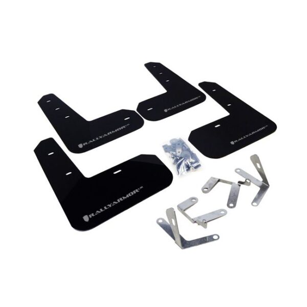 Rally Armor MF23-UR-BLK/SIL - 2013-2016 Toyota FR-S / 2013-2019 Subaru BRZ - Black Mud Flap/Silver Logo