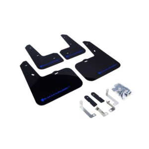 Rally Armor MF24-UR-BLK/BL - 2012-2018 Hyundai Veloster Base, Turbo - Black Mud Flap/Blue Logo