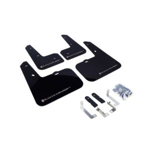 Rally Armor MF24-UR-BLK/SIL - 2012-2018 Hyundai Veloster Base, Turbo - Black Mud Flap/Silver Logo