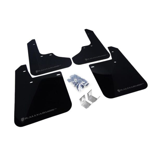 Rally Armor MF2-UR-BLK/GRY - 1993-2001 Subaru Impreza RS/LX/GL/Sport - Black Mud Flap/Grey Logo