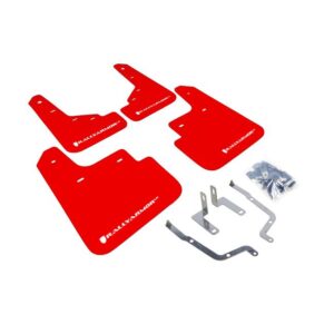 Rally Armor MF31-UR-RD/WH - 2014-2018 Mazda 3 Grand Touring, Sport, SV, Touring - Red Mud Flap/White Logo