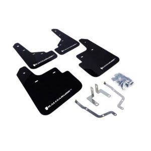 Rally Armor MF31-UR-BLK/WH - 2014-2018 Mazda 3 Grand Touring, Sport, SV, Touring - Black Mud Flap/White Logo
