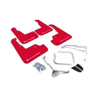 Rally Armor MF32-UR-RD/WH - 2015-2019 Subaru WRX Sedan / 2015-2019 Subaru STI Sedan - Red Mud Flap/White Logo