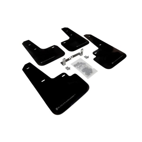 Rally Armor MF43-UR-RD/WH - 2015-2019 Mitsubishi Mirage DE, ES, SE, GT - Red Mud Flap/White Logo