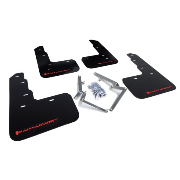 Rally Armor MF47-UR-BLK/RD - 2017-2022 Honda Civic Type R - Black Mud Flap/Red Logo